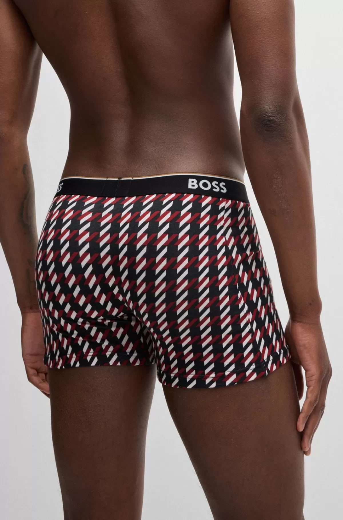 HUGO BOSS Pakke Med Tre Par Boksershorts I Bomuld Med Stræk Og Logoer Sort New