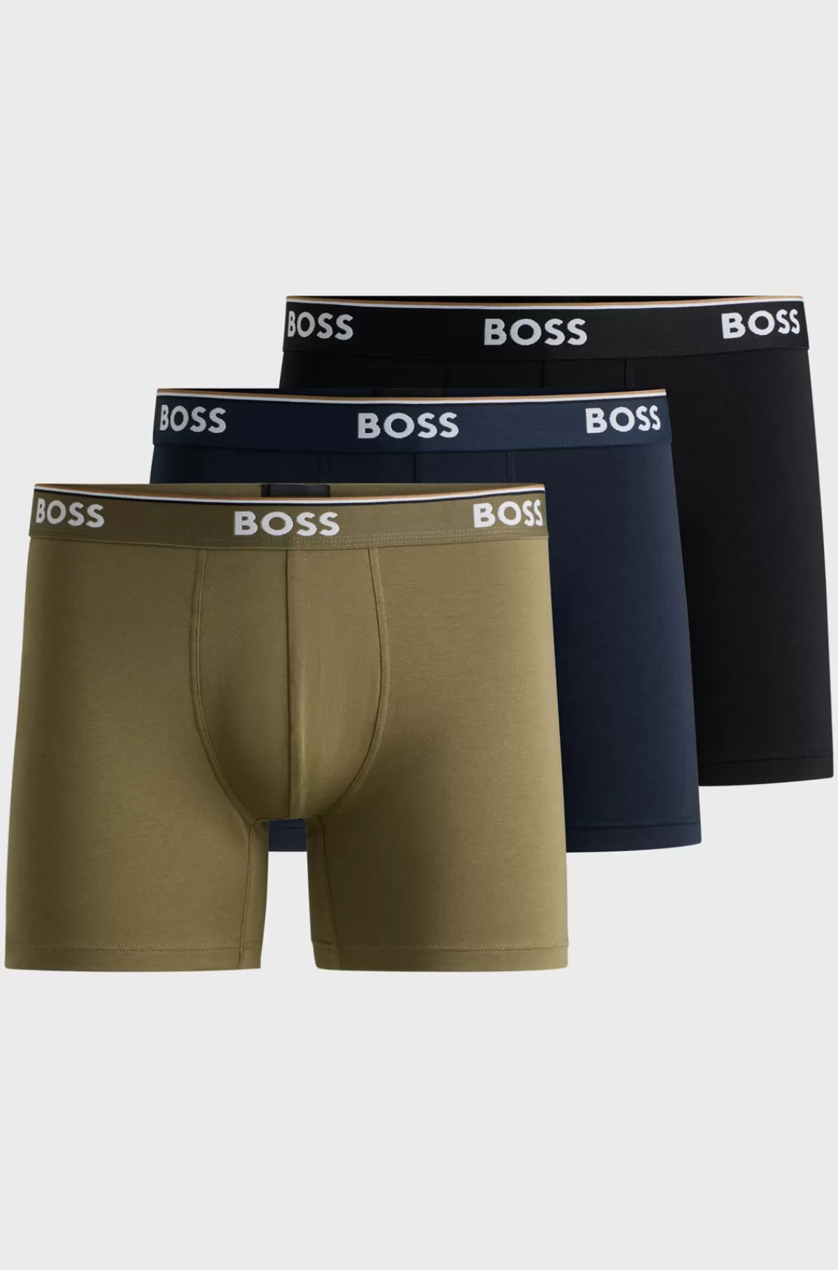 HUGO BOSS Pakke Med Tre Par Boksershorts I Bomuld Med Stræk Og Logolinning Sort / Grøn / Blå Best