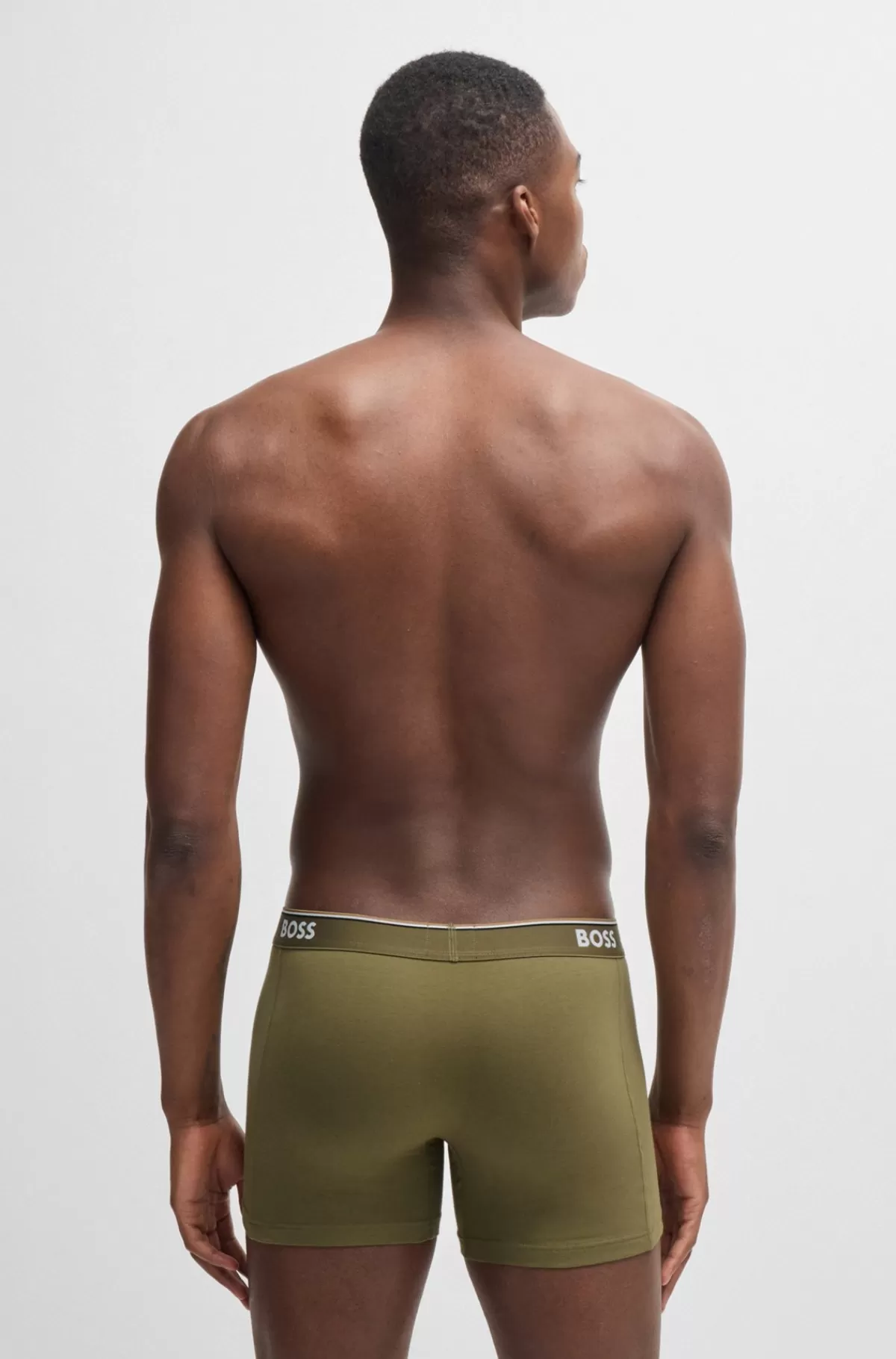 HUGO BOSS Pakke Med Tre Par Boksershorts I Bomuld Med Stræk Og Logolinning Sort / Grøn / Blå Best
