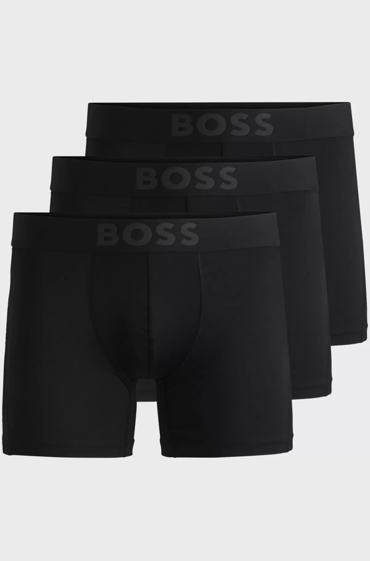 HUGO BOSS Pakke Med Tre Par Boksershorts I Mikrofiber Med Logoer Sort Sale