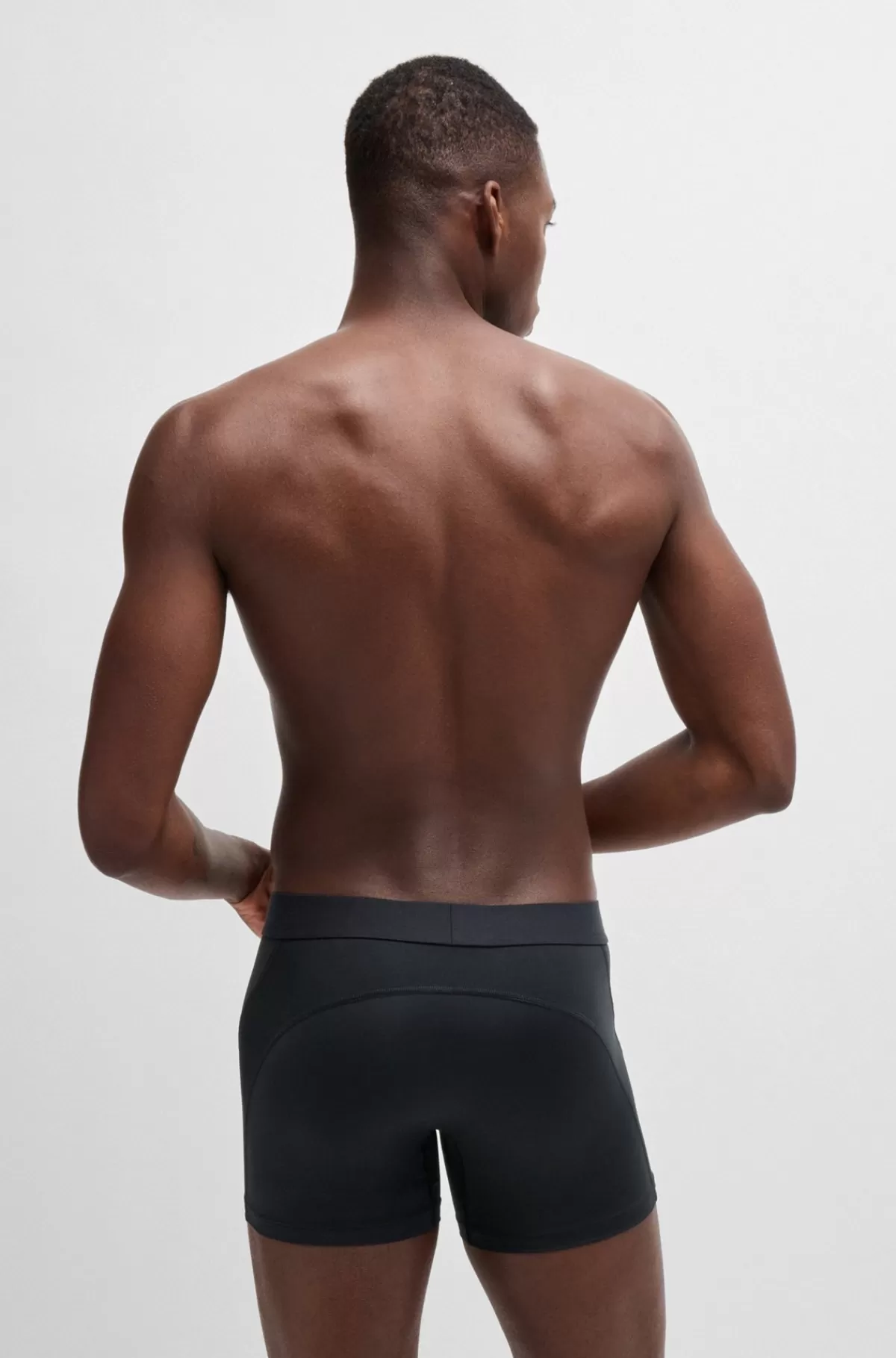 HUGO BOSS Pakke Med Tre Par Boksershorts I Mikrofiber Med Logoer Sort Sale