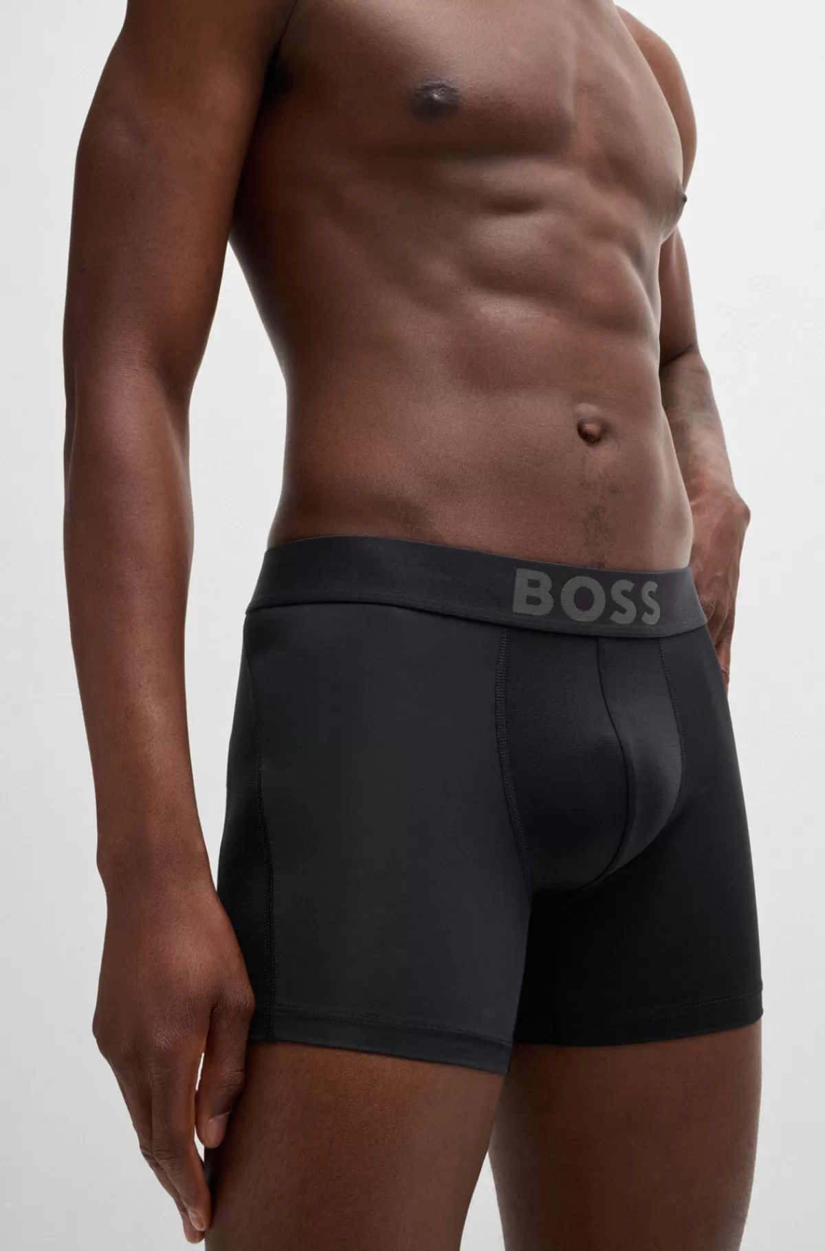 HUGO BOSS Pakke Med Tre Par Boksershorts I Mikrofiber Med Logoer Sort Sale