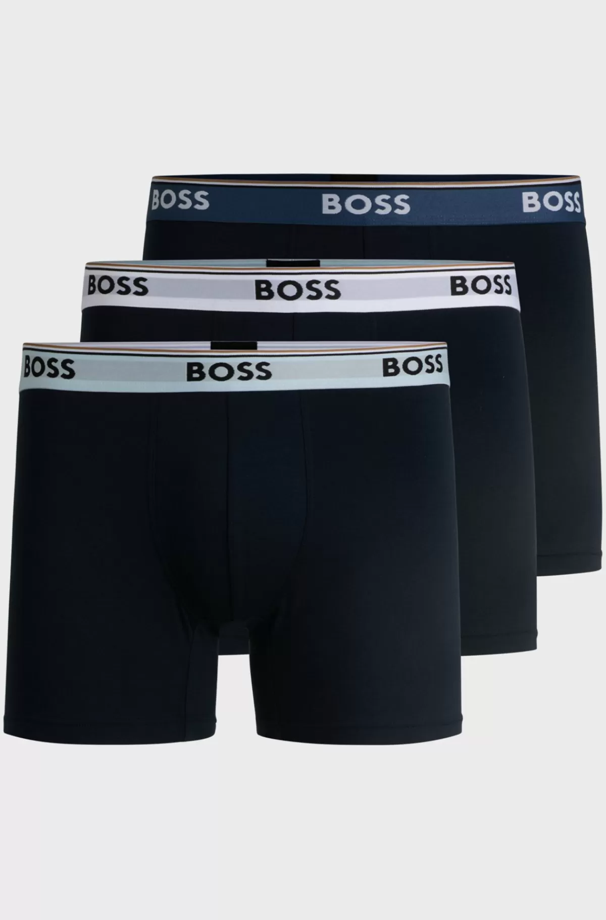 HUGO BOSS Pakke Med Tre Par Boxershorts I Bomuld Med Stræk Og Logoer Blå Fashion
