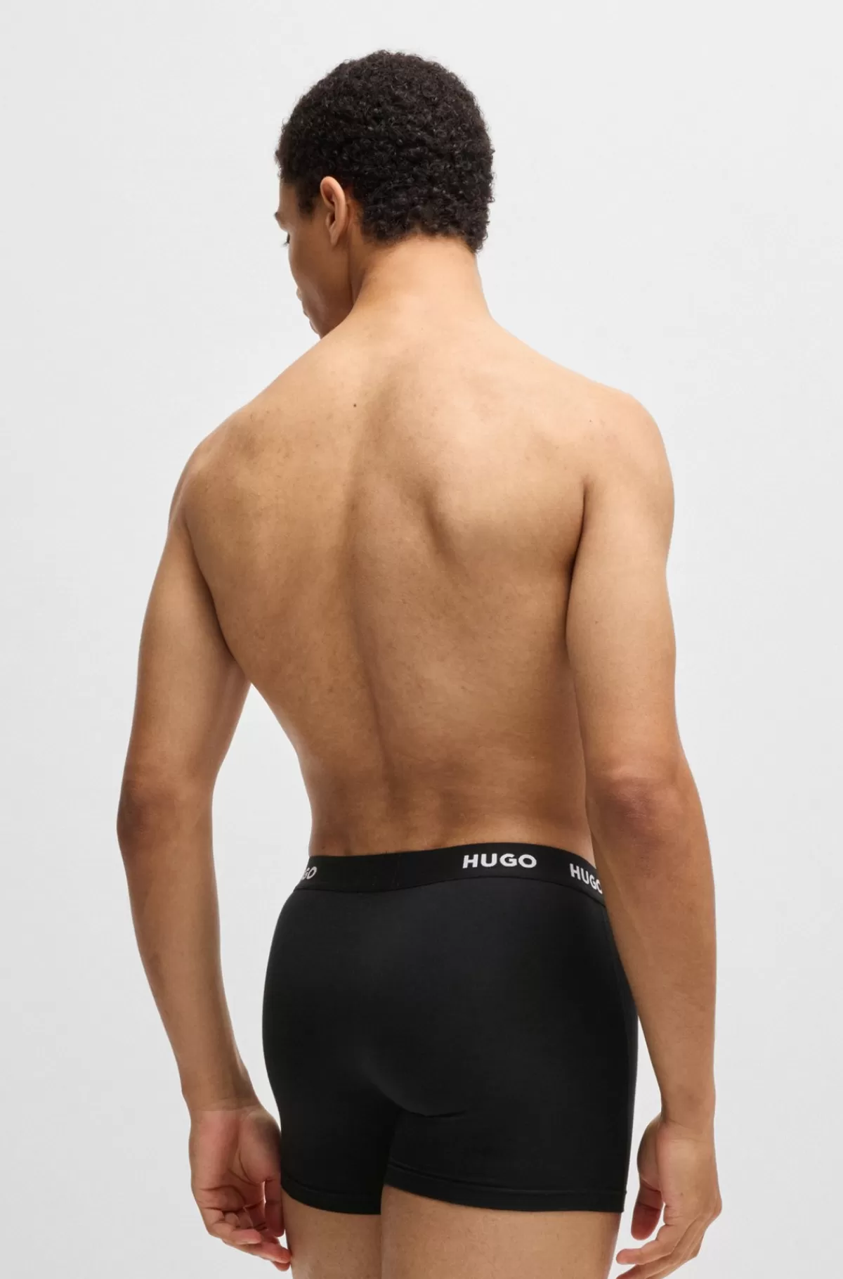 HUGO BOSS Pakke Med Tre Par Boxer-underbukser I Bomuld Med Stræk Med Logo-linning Sort Discount