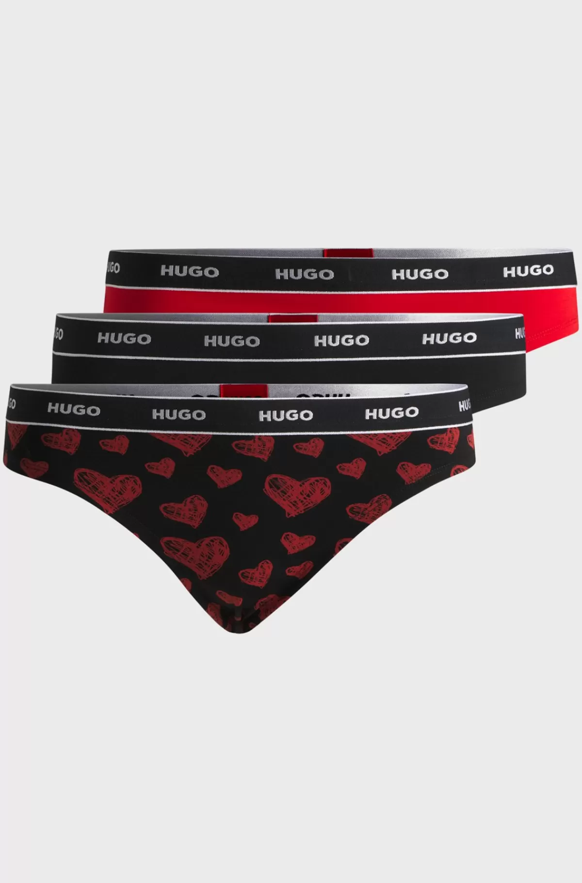 HUGO BOSS Pakke Med Tre Par G-strenge I Bomuld Med Stræk Og Linning Med Logo Mønstret Outlet