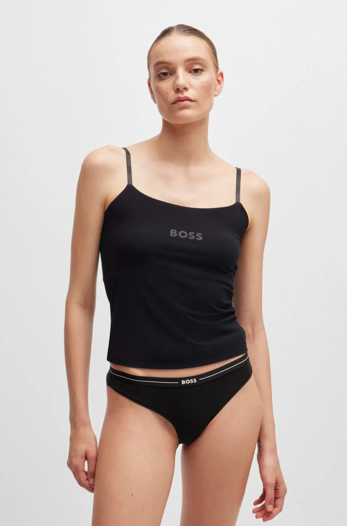 HUGO BOSS Pakke Med Tre Par G-strengstrusser I Bomuld Med Stræk Og Linning Med Logo Hvid/sort Sale