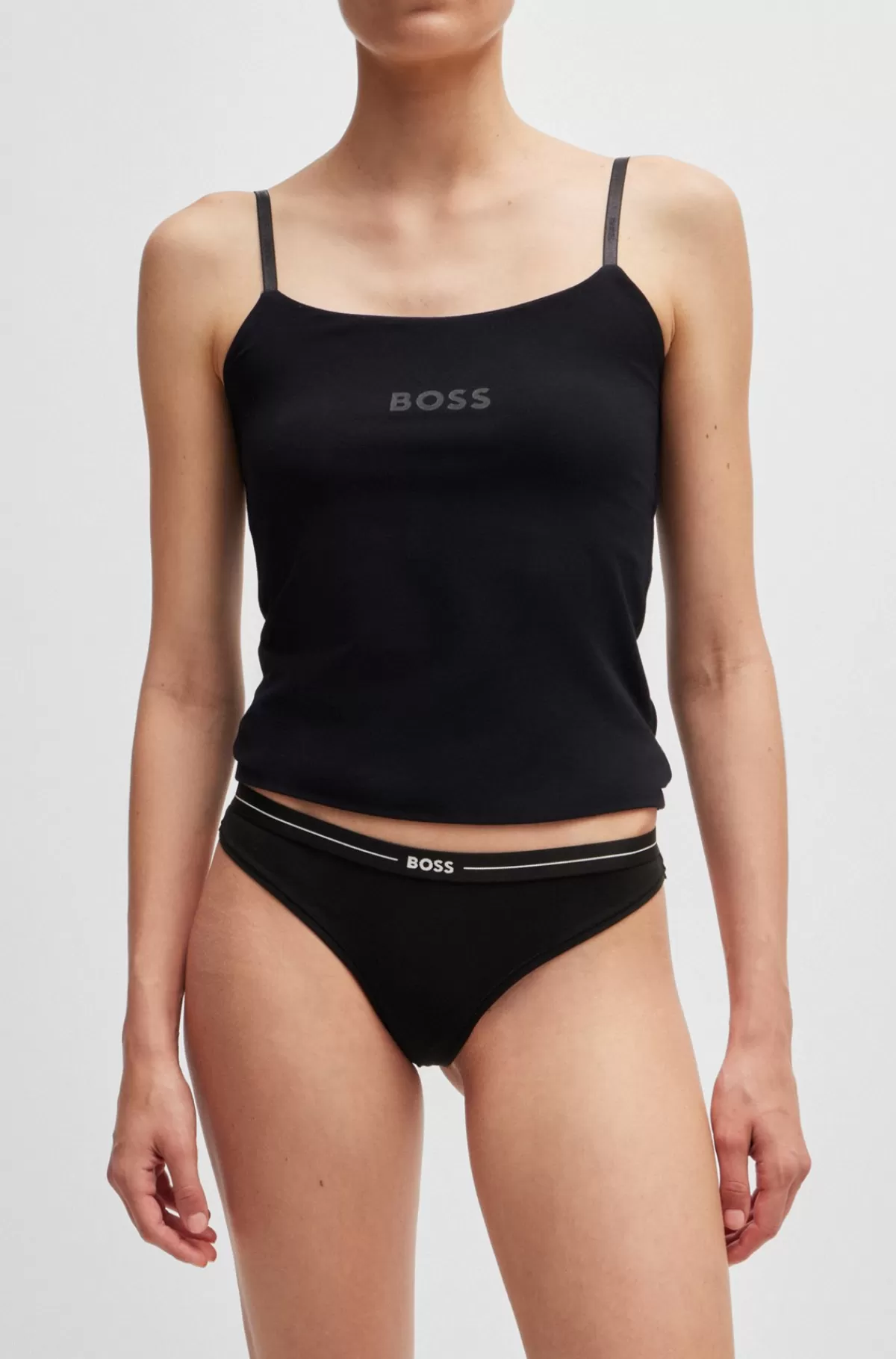 HUGO BOSS Pakke Med Tre Par G-strengstrusser I Bomuld Med Stræk Og Linning Med Logo Hvid/sort Sale