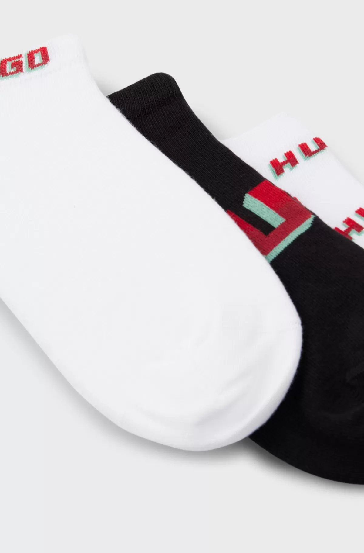 HUGO BOSS Pakke Med Tre Par Korte Ankelstrømper I Bomuldsblanding Med Logoer Hvid/sort Cheap
