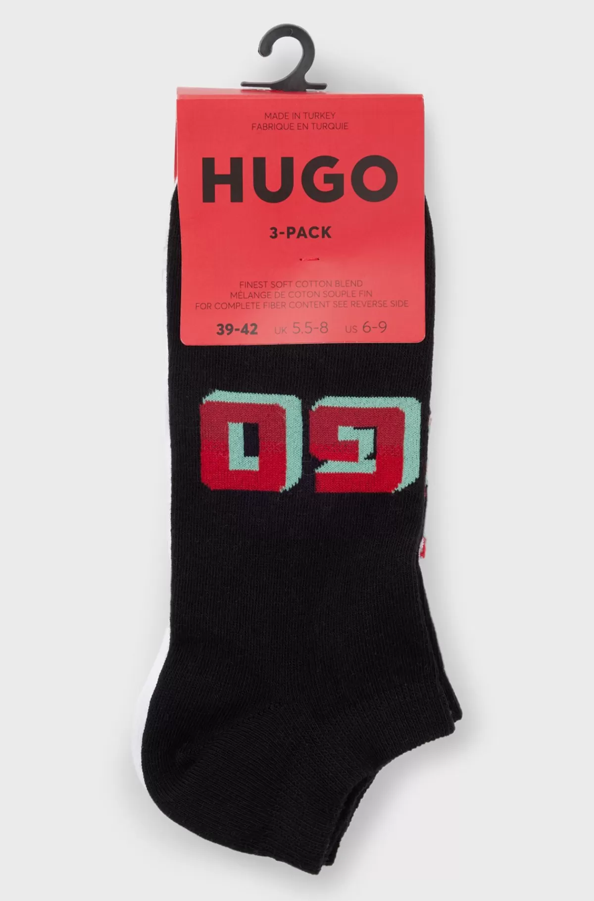 HUGO BOSS Pakke Med Tre Par Korte Ankelstrømper I Bomuldsblanding Med Logoer Hvid/sort Cheap
