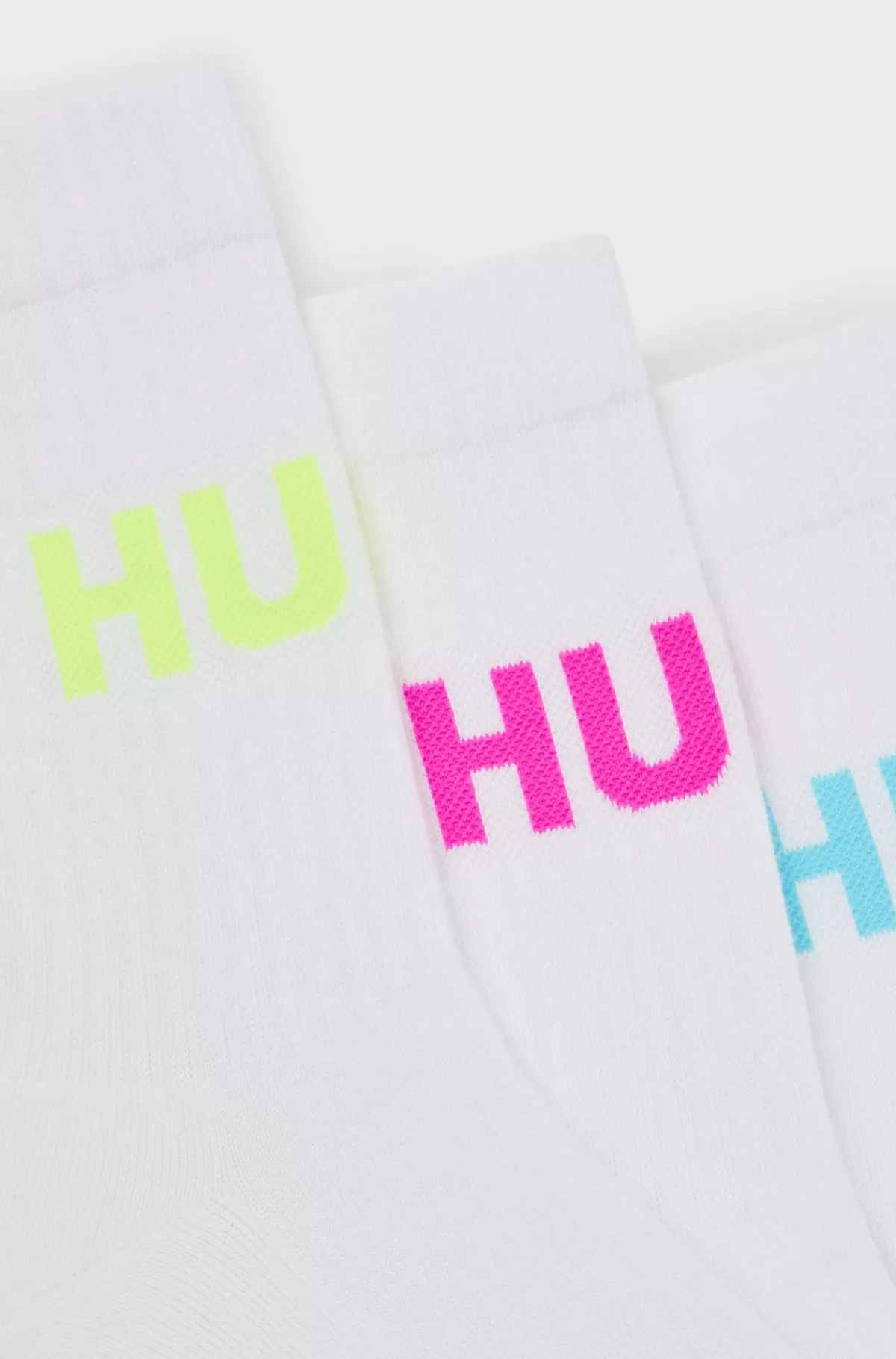 HUGO BOSS Pakke Med Tre Par Korte Strømper I Bomuldsblanding Med Logoer Hvid Online