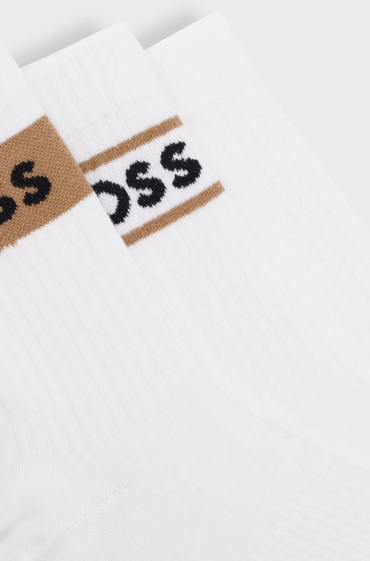 HUGO BOSS Pakke Med Tre Par Korte Strømper I Bomuldsblanding Med Logoer Hvid Cheap