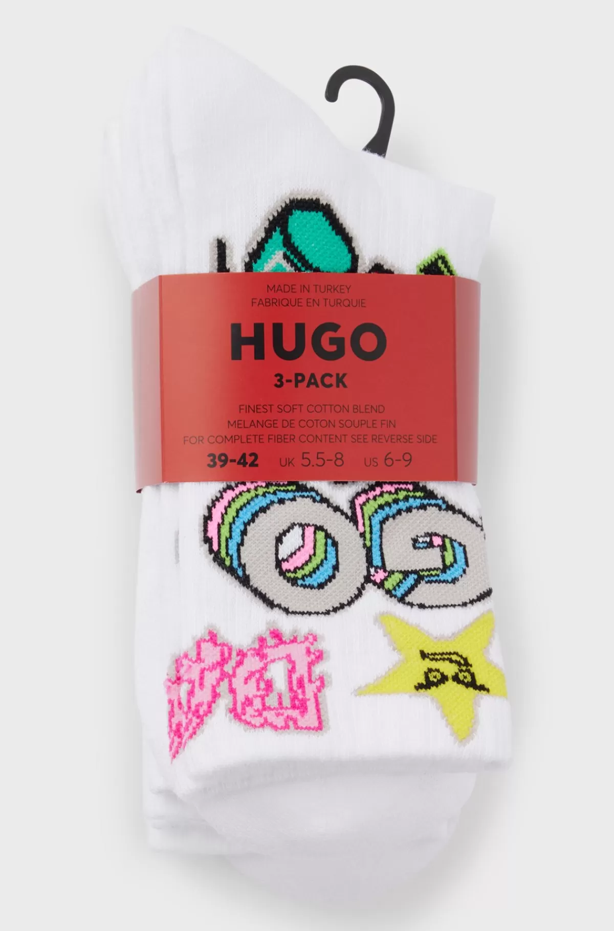 HUGO BOSS Pakke Med Tre Par Korte Strømper I Bomuldsblanding Med Logoer Hvid Outlet