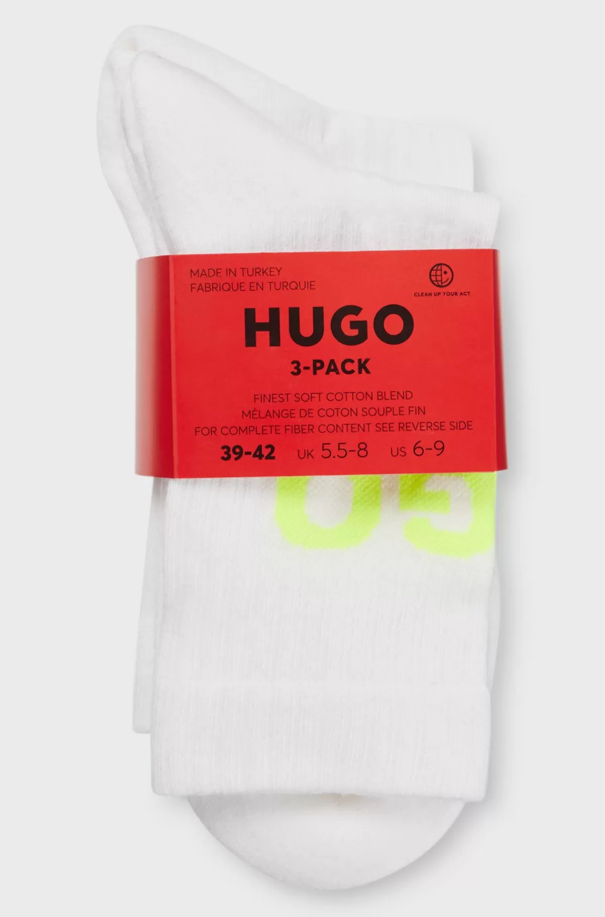HUGO BOSS Pakke Med Tre Par Korte Strømper I Bomuldsblanding Med Logoer Hvid Online