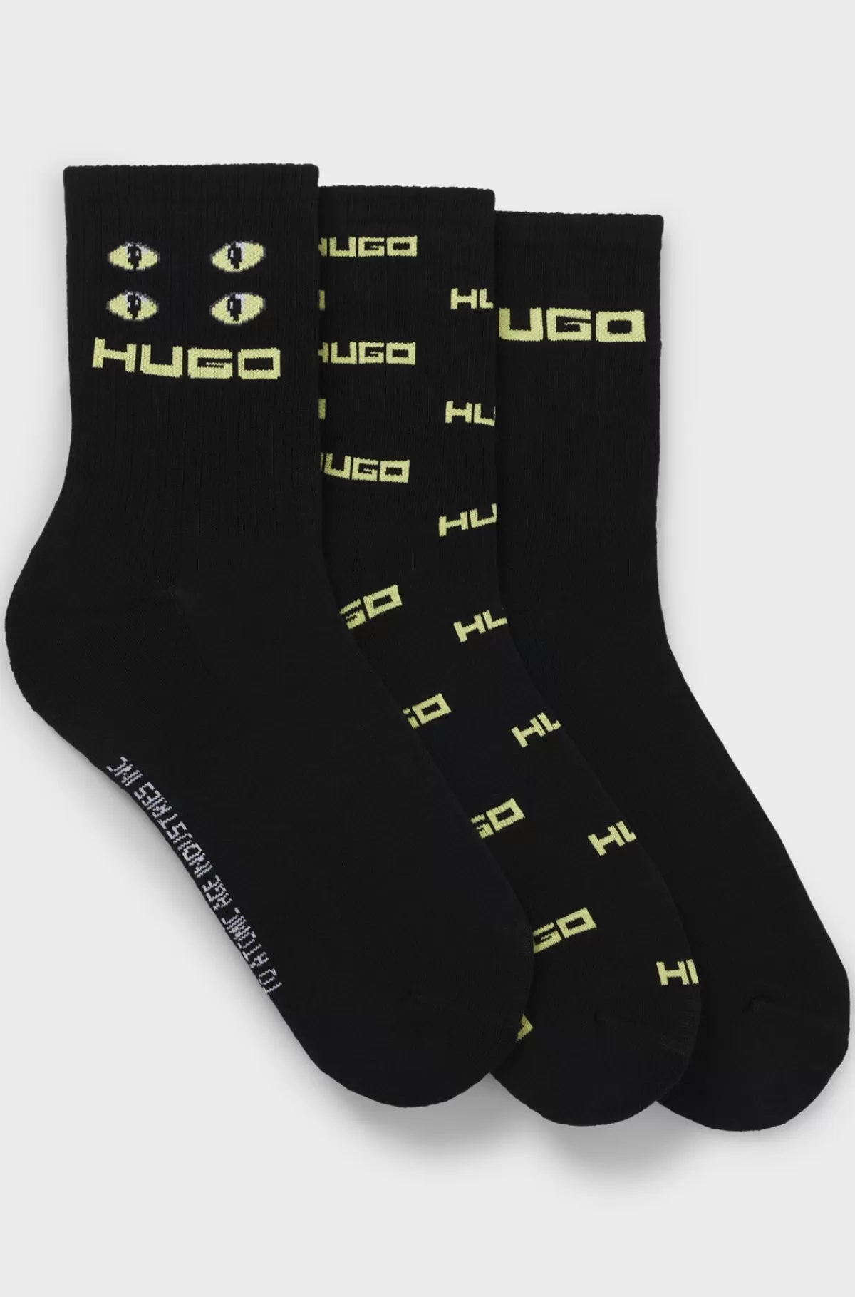 HUGO BOSS Pakke Med Tre Par Korte Strømper Med Sæsonens Branding Sort Discount