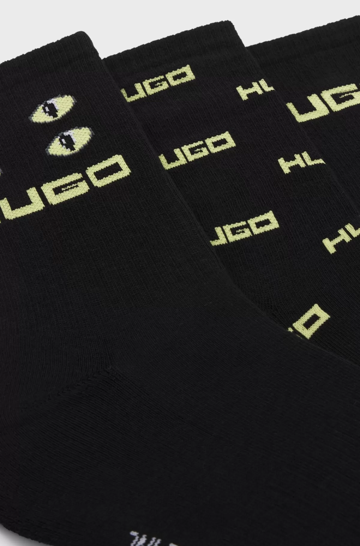 HUGO BOSS Pakke Med Tre Par Korte Strømper Med Sæsonens Branding Sort Discount