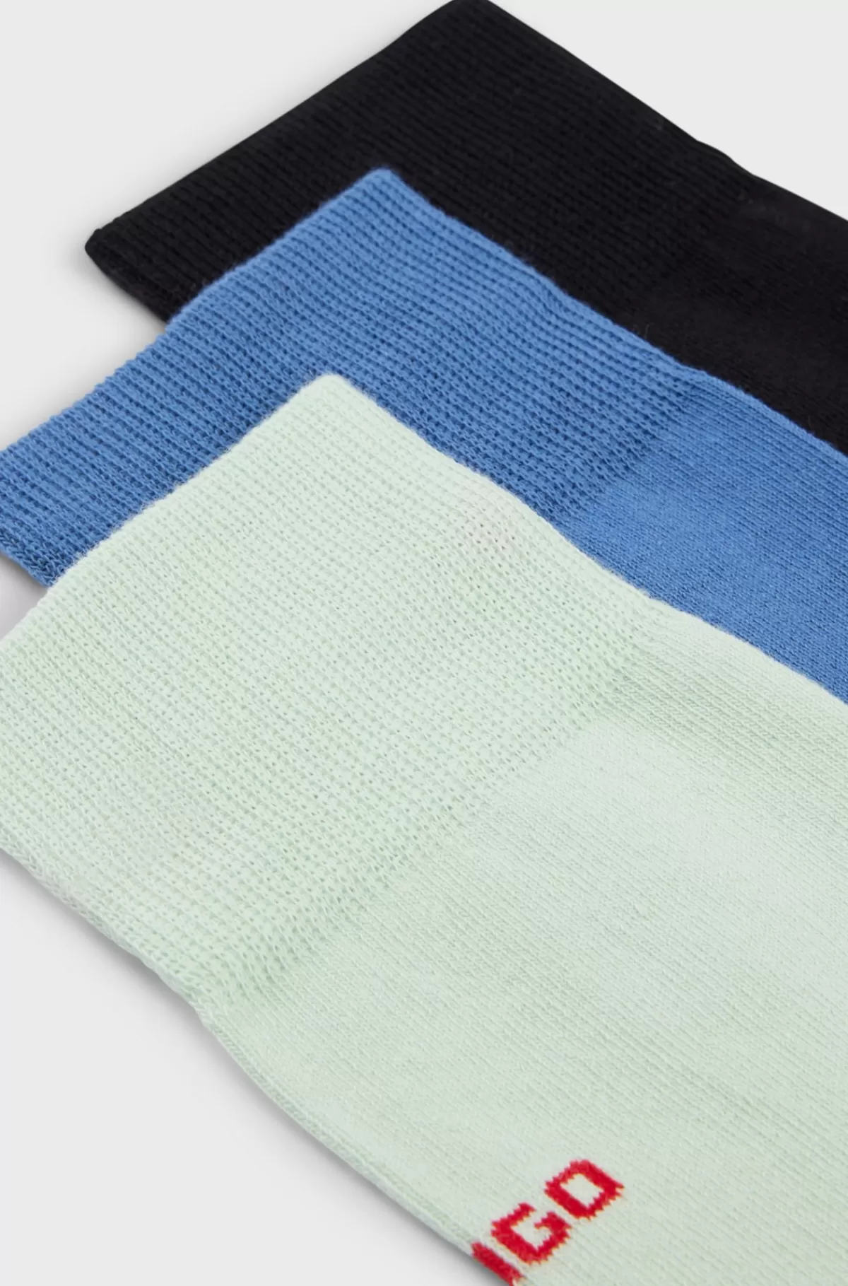 HUGO BOSS Pakke Med Tre Par Strømper I Almindelig Længde I En Bomuldsblanding Sort / Grøn / Blå Fashion