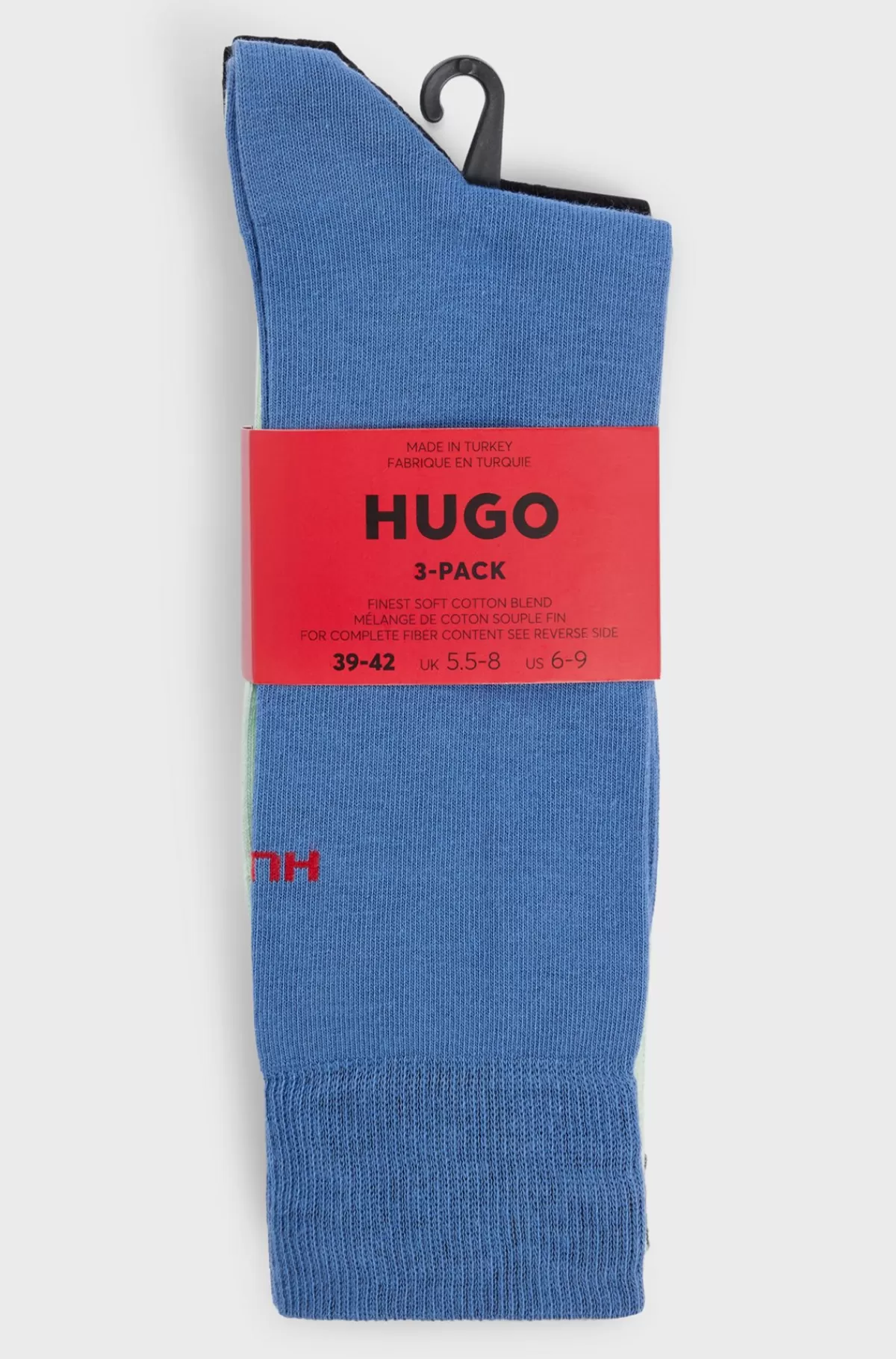 HUGO BOSS Pakke Med Tre Par Strømper I Almindelig Længde I En Bomuldsblanding Sort / Grøn / Blå Fashion