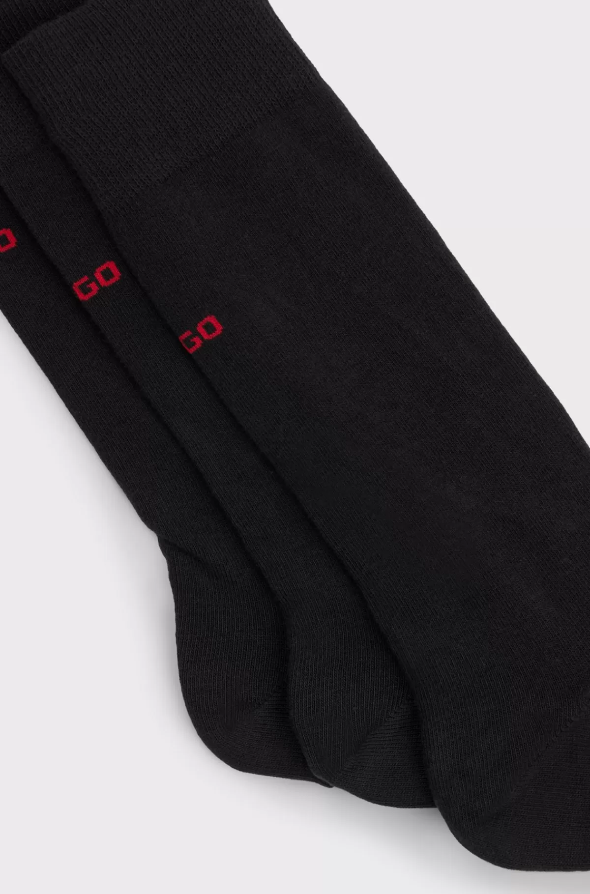HUGO BOSS Pakke Med Tre Par Strømper I Almindelig Længde Med Logodetaljer Sort Outlet