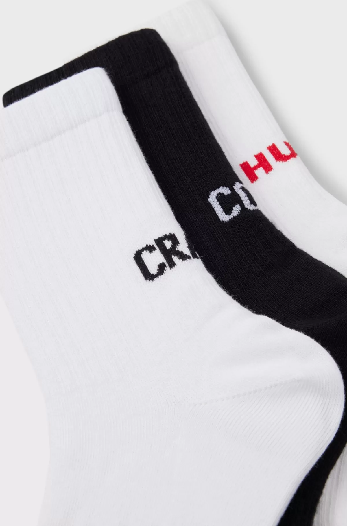 HUGO BOSS Pakke Med Tre Par Strømper I Kort Længde Med Logodetaljer Hvid/sort Shop