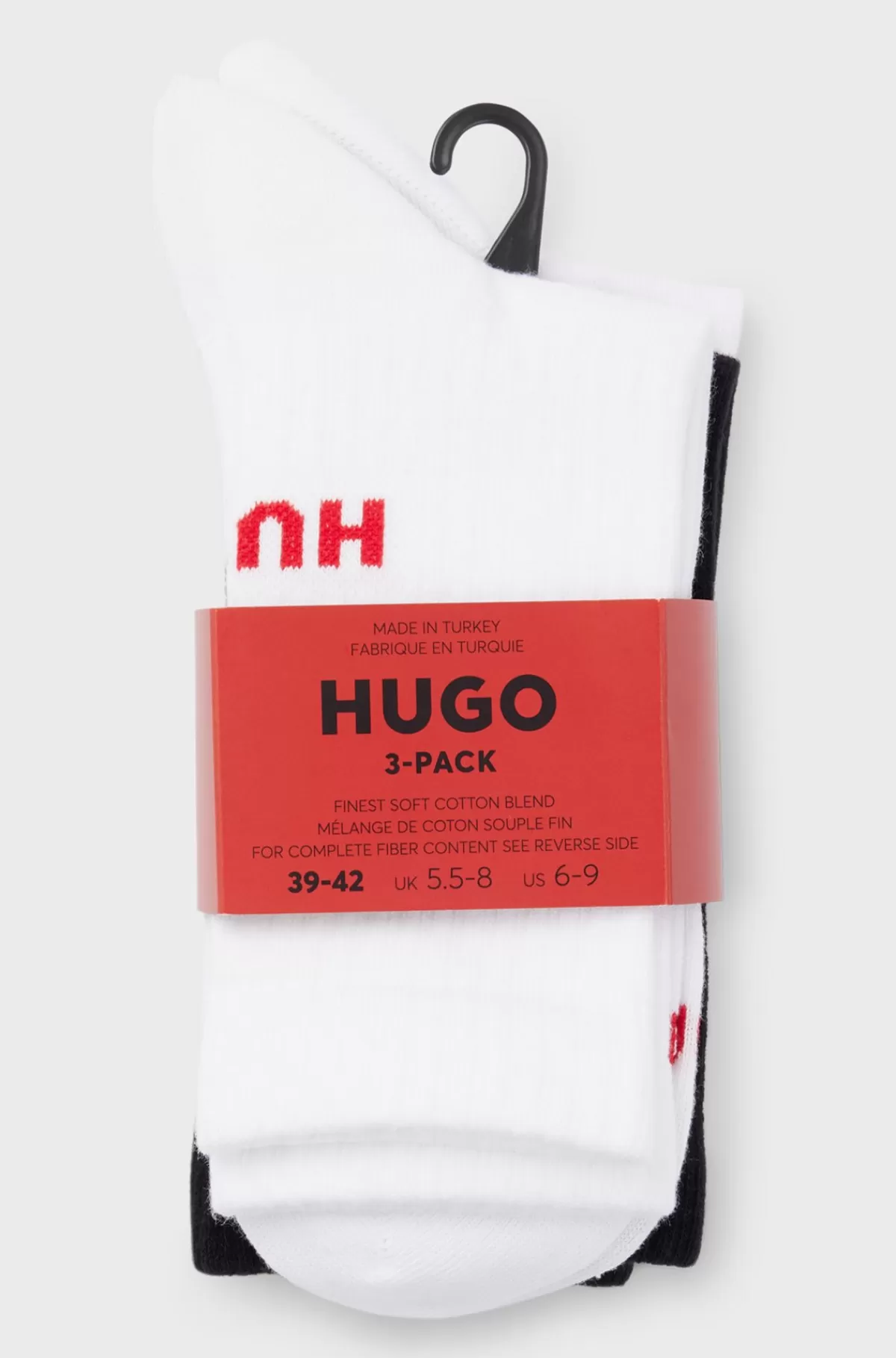 HUGO BOSS Pakke Med Tre Par Strømper I Kort Længde Med Logodetaljer Hvid/sort Shop