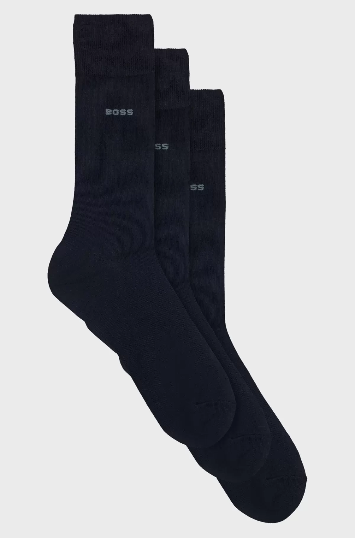 HUGO BOSS Pakke Med Tre Par Strømper I Stof Med Stræk I Almindelig Længde Mørkeblå Clearance