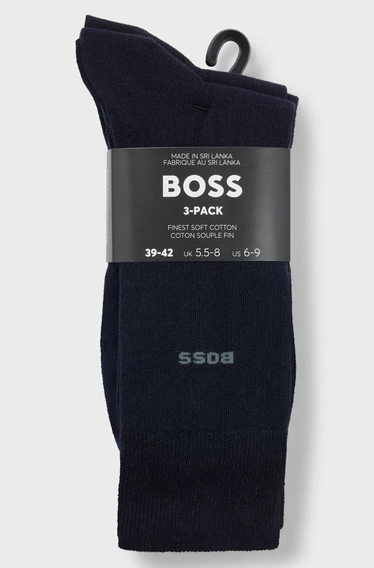 HUGO BOSS Pakke Med Tre Par Strømper I Stof Med Stræk I Almindelig Længde Mørkeblå Clearance