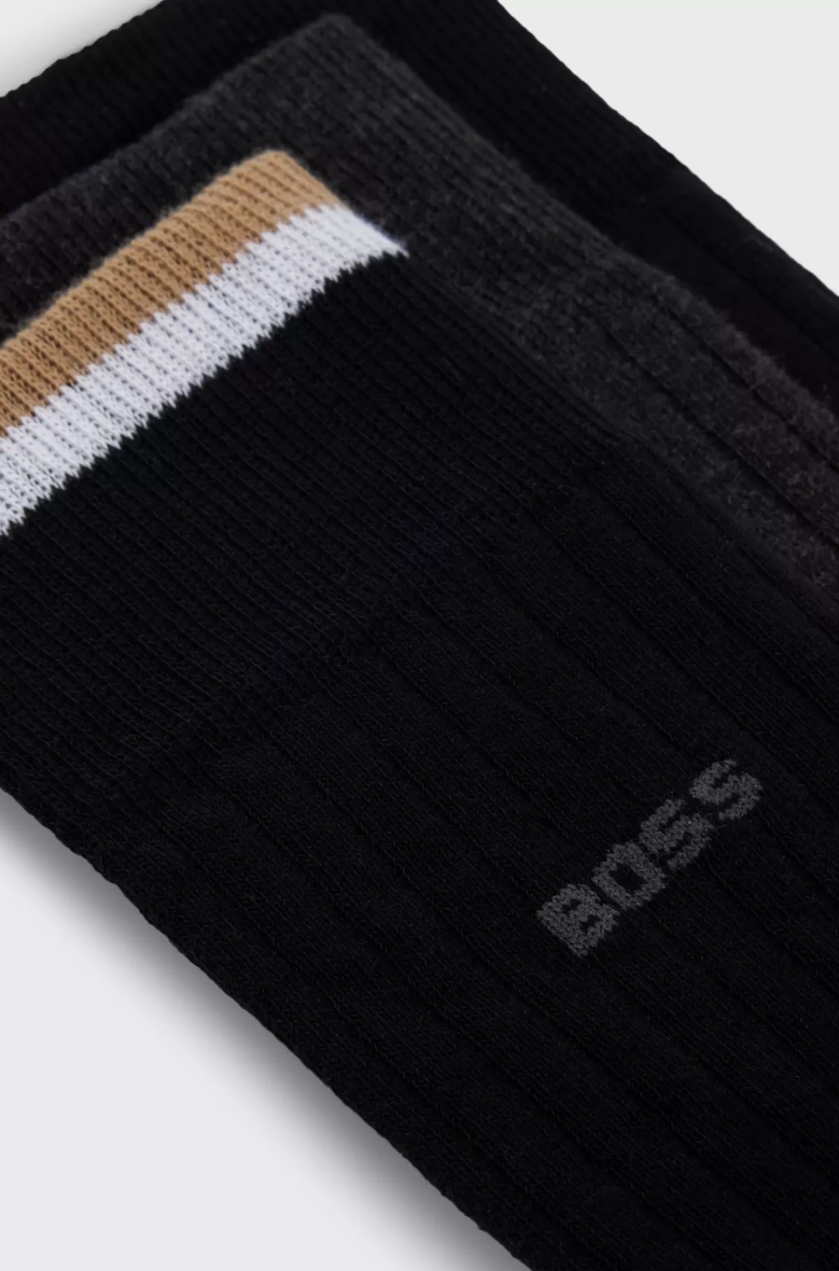 HUGO BOSS Pakke Med Tre Par Strømper Med Almindelig Længde I En Bomuldsblanding Sort Hot
