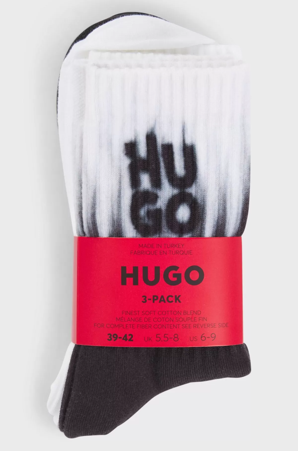 HUGO BOSS Pakke Med Tre Par Strømper Med Logodetaljer I Kort Længde Hvid/sort Outlet