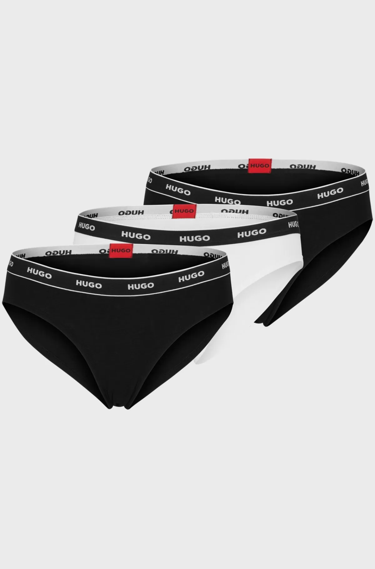 HUGO BOSS Pakke Med Tre Par Trusser I Bomuld Med Stræk Og Logolinning Hvid/sort Flash Sale