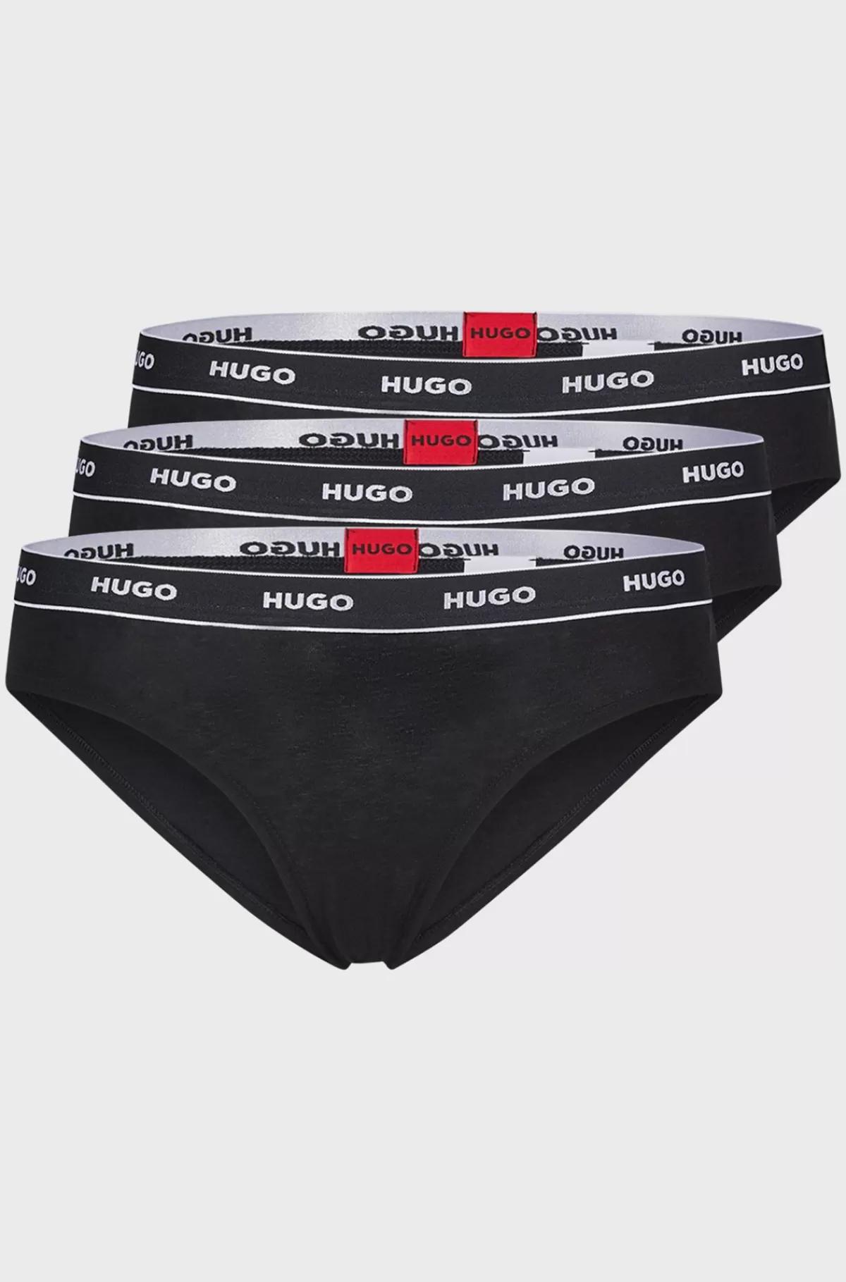 HUGO BOSS Pakke Med Tre Par Trusser I Bomuld Med Stræk Og Logolinning Sort Flash Sale