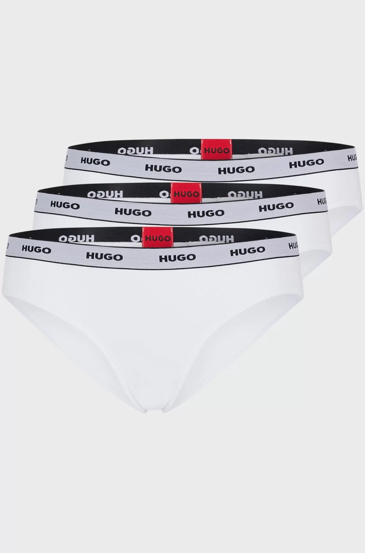 HUGO BOSS Pakke Med Tre Par Trusser I Bomuld Med Stræk Og Logolinning Hvid Clearance