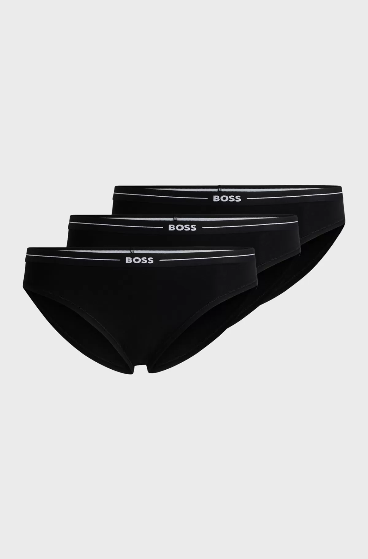 HUGO BOSS Pakke Med Tre Par Trusser Med Logo-linning Af Bomuld Med Stræk Sort Best Sale