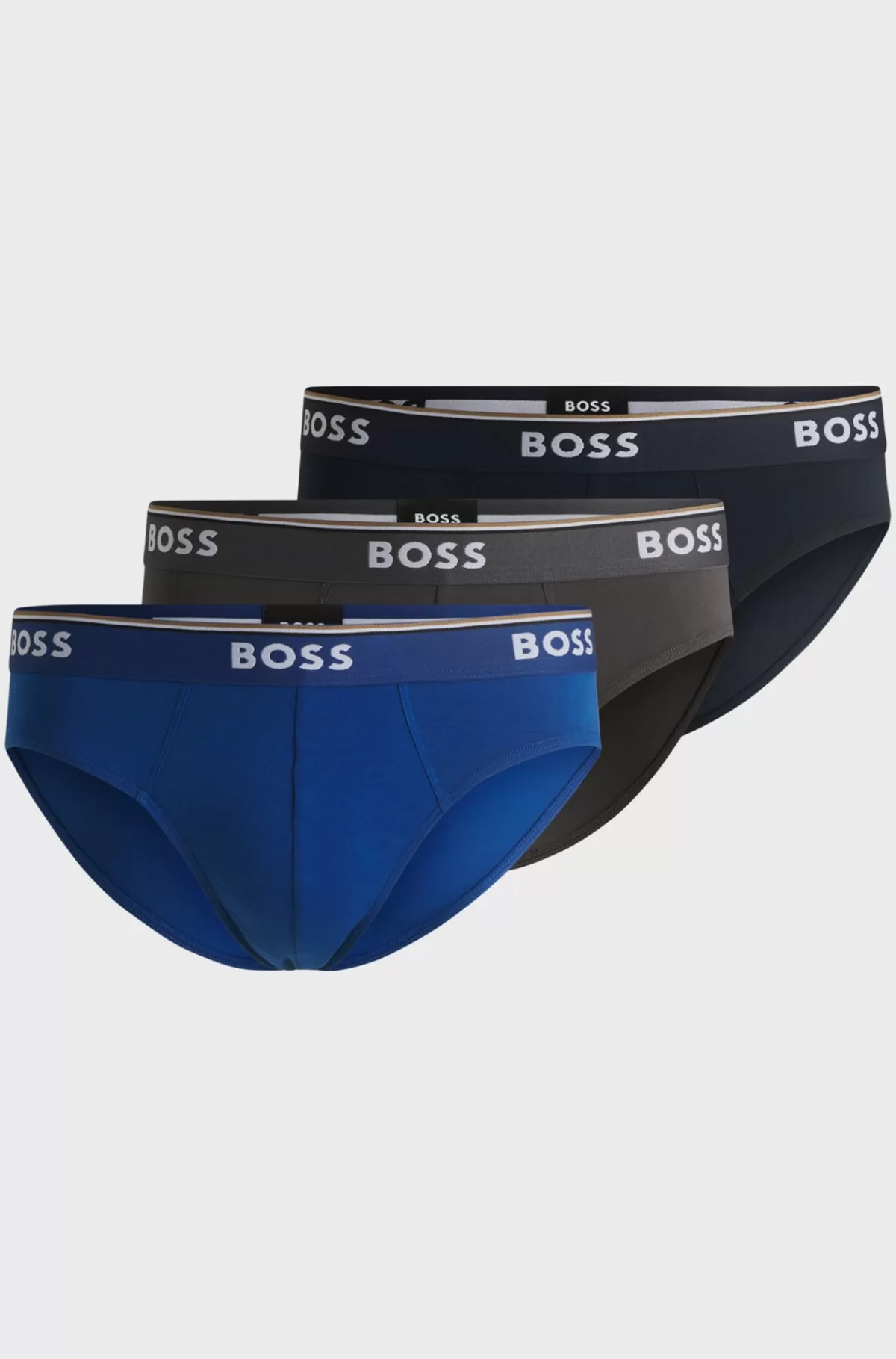 HUGO BOSS Pakke Med Tre Par Underbukser I Bomuld Med Stræk Med Logo-linning Blå Cheap