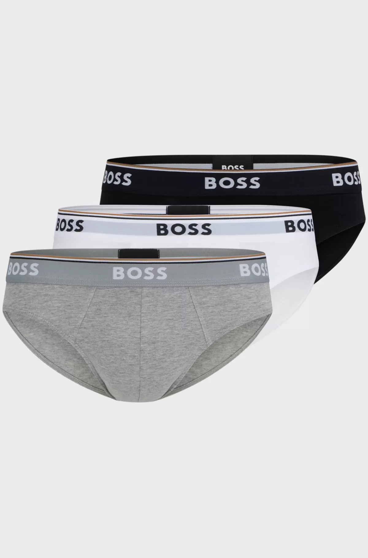 HUGO BOSS Pakke Med Tre Par Underbukser I Bomuld Med Stræk Med Logo-linning Hvid/grå/sort Online
