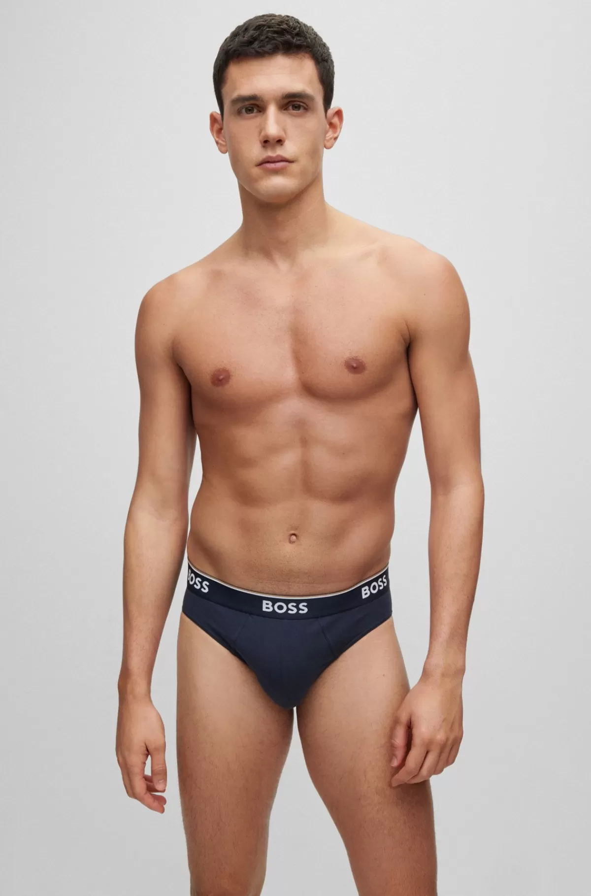 HUGO BOSS Pakke Med Tre Par Underbukser I Bomuld Med Stræk Med Logo-linning Blå Cheap