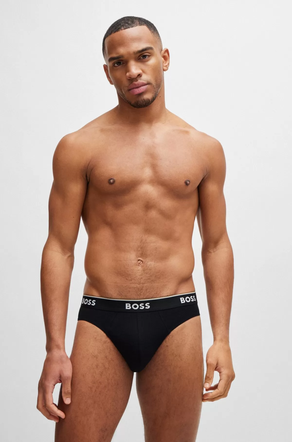 HUGO BOSS Pakke Med Tre Par Underbukser I Bomuld Med Stræk Med Logo-linning Sort Outlet
