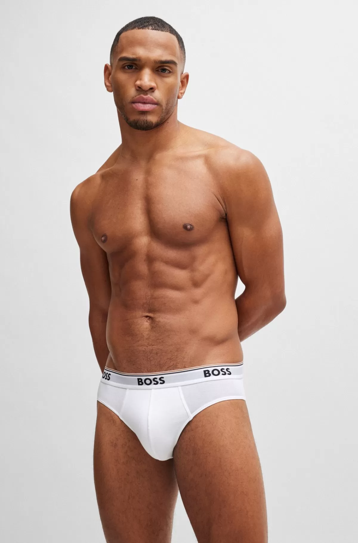 HUGO BOSS Pakke Med Tre Par Underbukser I Bomuld Med Stræk Med Logo-linning Hvid/grå/sort Online