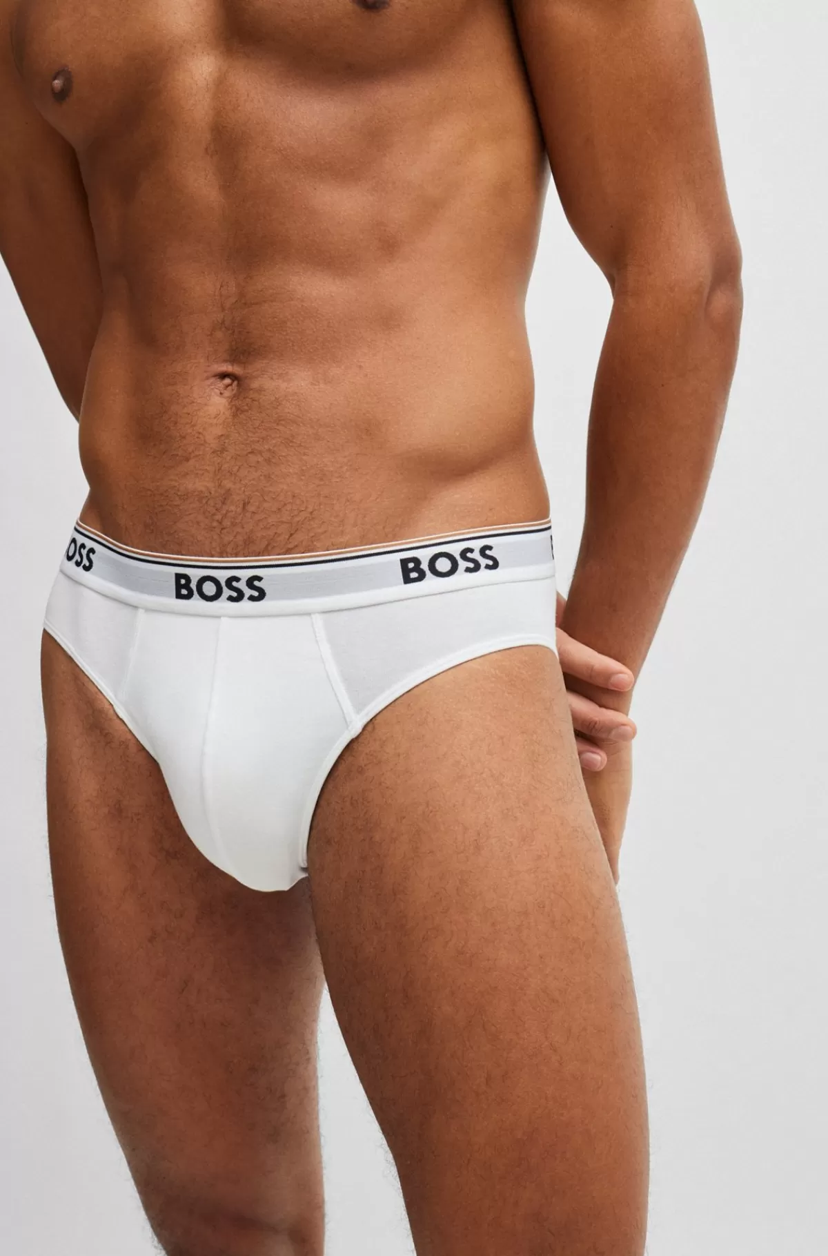 HUGO BOSS Pakke Med Tre Par Underbukser I Bomuld Med Stræk Med Logo-linning Hvid Cheap