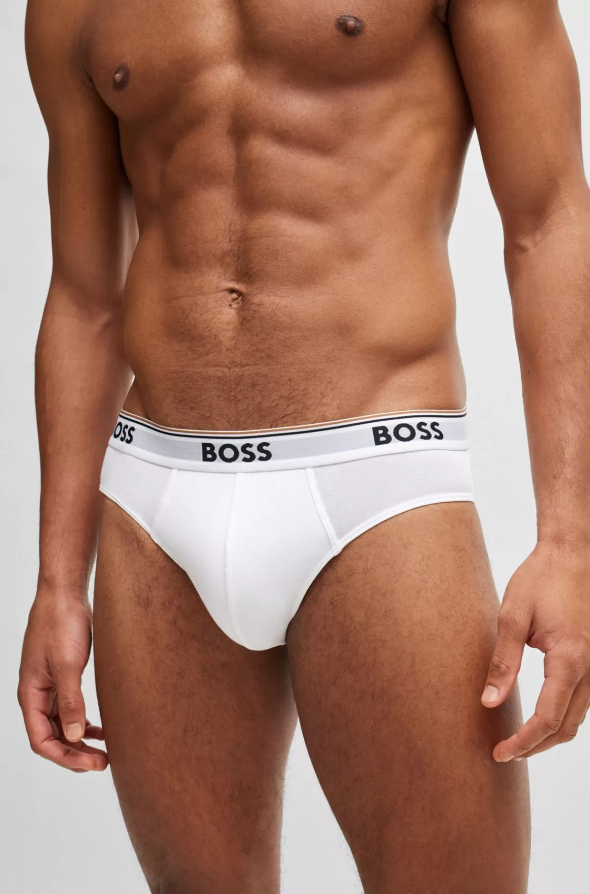 HUGO BOSS Pakke Med Tre Par Underbukser I Bomuld Med Stræk Med Logo-linning Hvid/grå/sort Online