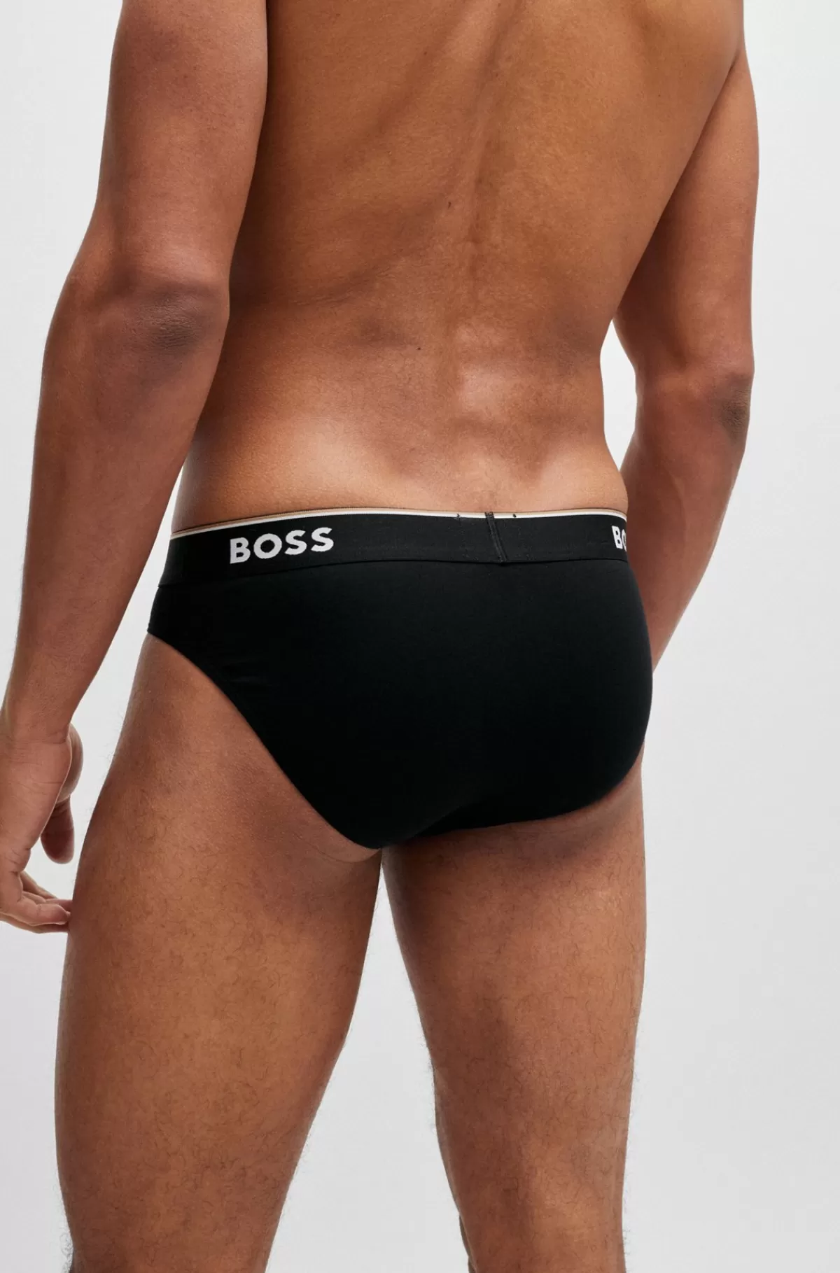 HUGO BOSS Pakke Med Tre Par Underbukser I Bomuld Med Stræk Med Logo-linning Sort Outlet