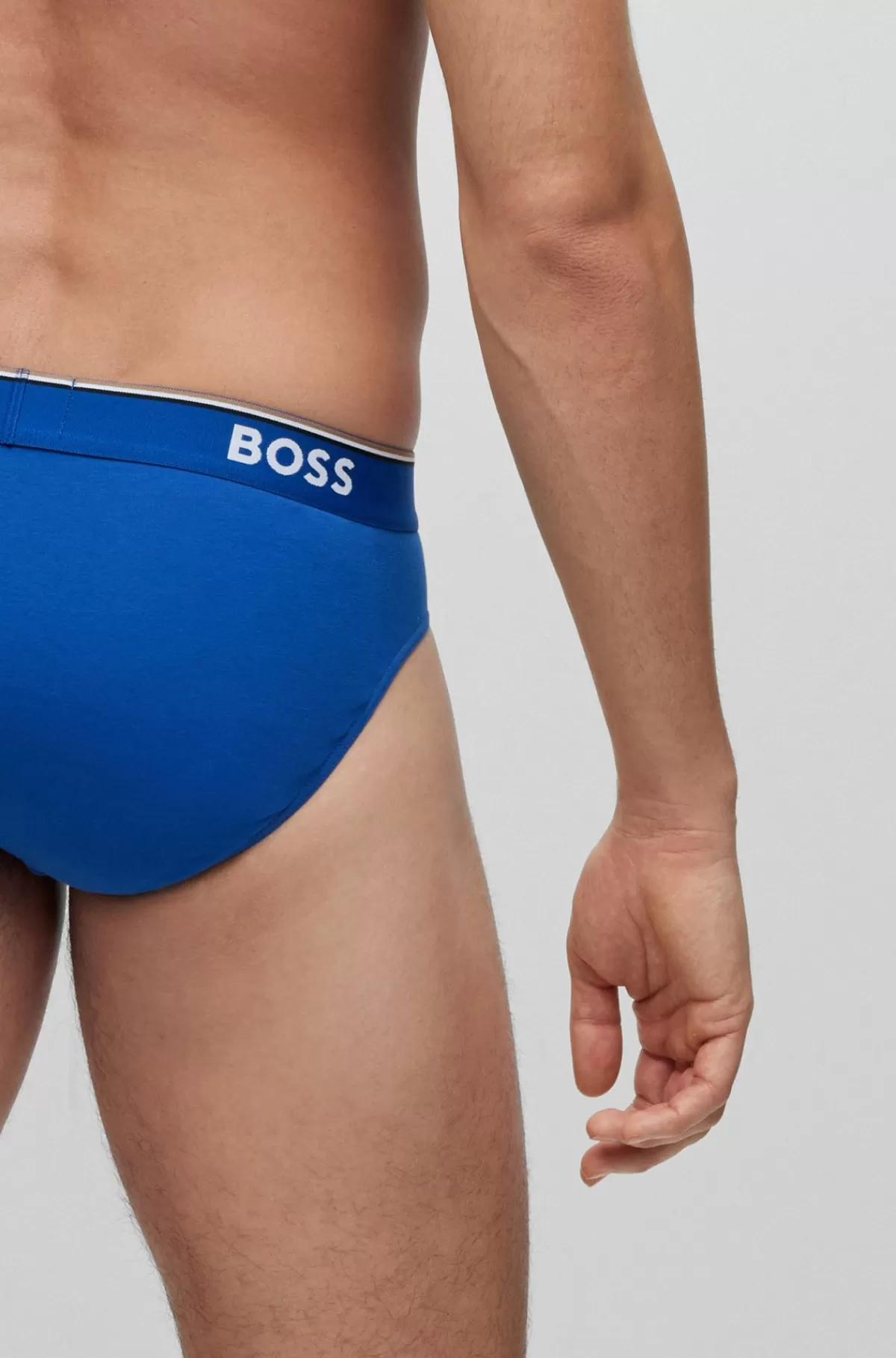 HUGO BOSS Pakke Med Tre Par Underbukser I Bomuld Med Stræk Med Logo-linning Blå Cheap