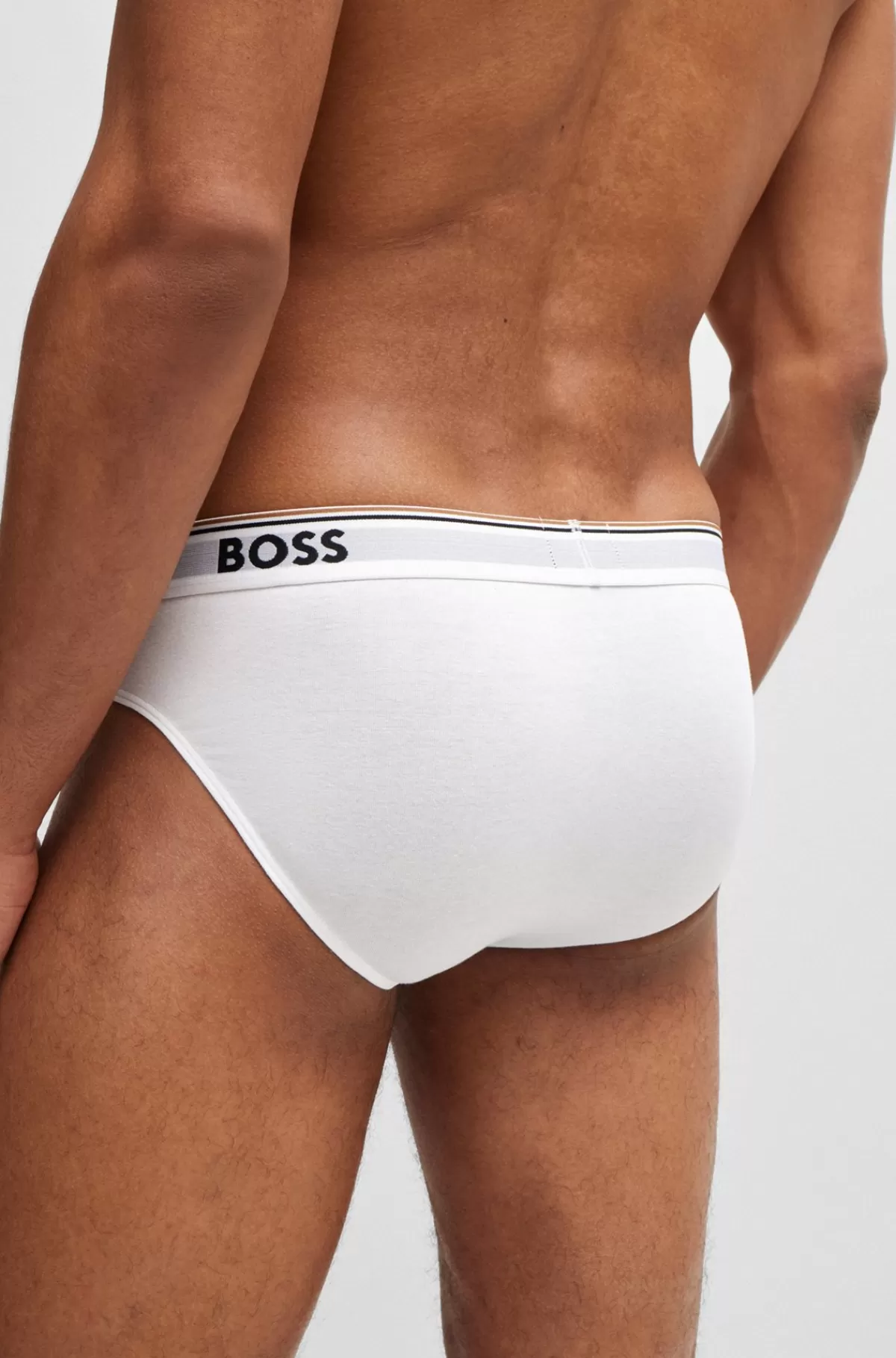 HUGO BOSS Pakke Med Tre Par Underbukser I Bomuld Med Stræk Med Logo-linning Hvid/grå/sort Online