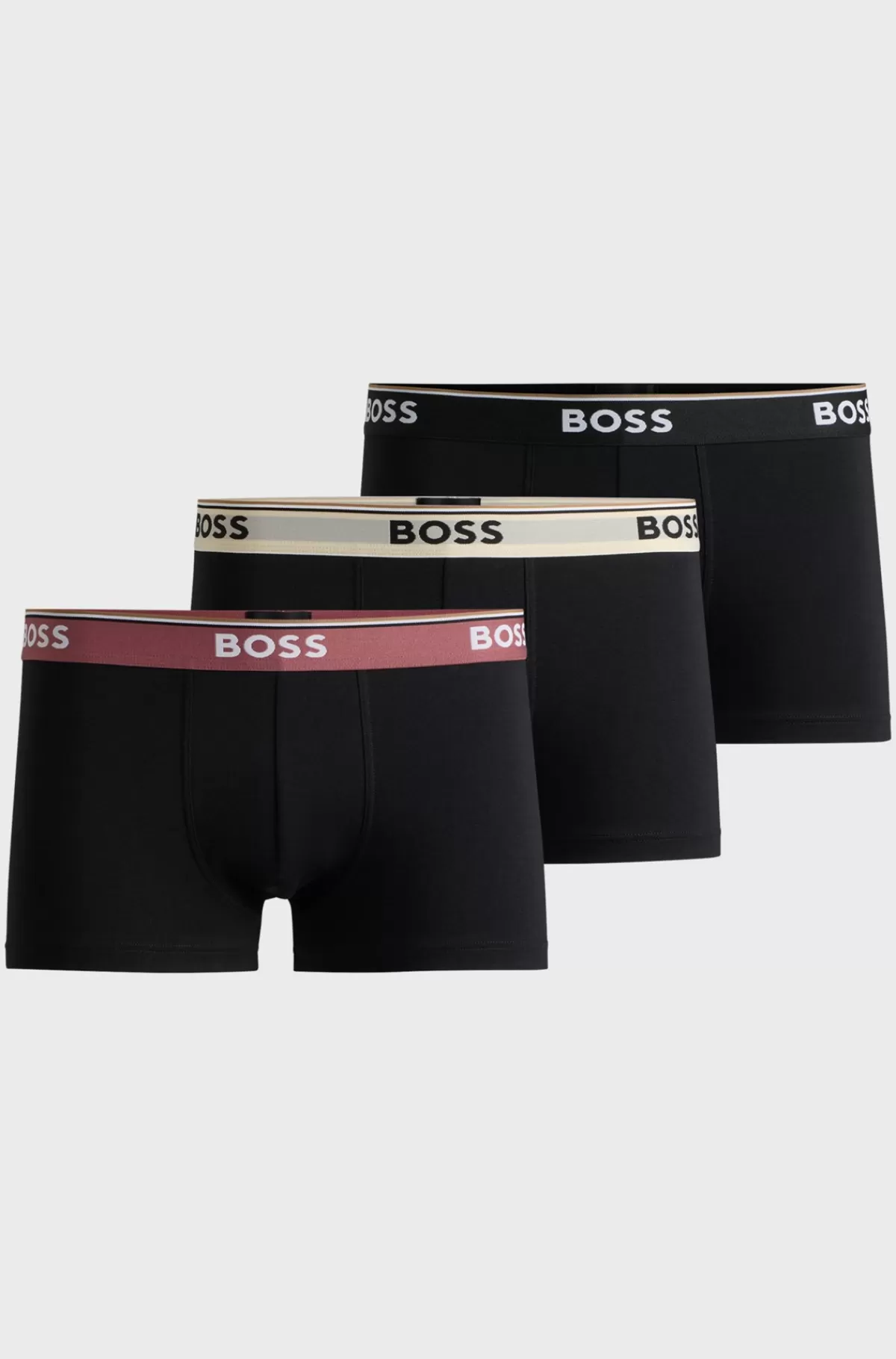 HUGO BOSS Pakke Med Tre Par Underbukser I Bomuld Med Stræk Og Linning Med Logo Sort Outlet
