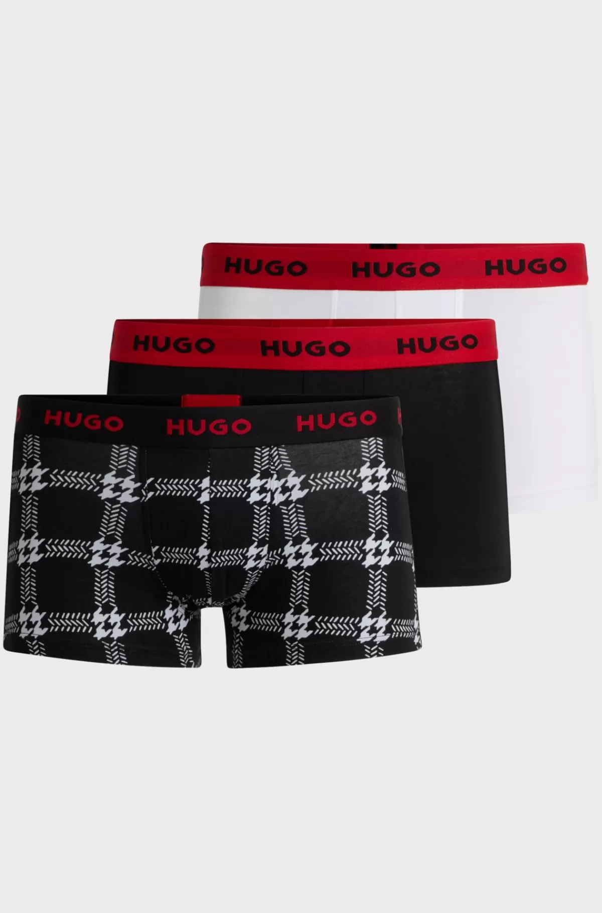 HUGO BOSS Pakke Med Tre Par Underbukser I Bomuld Med Stræk Og Linning Med Logo Hvid/sort Store
