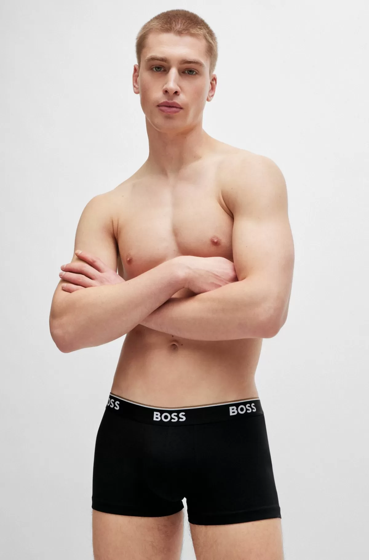HUGO BOSS Pakke Med Tre Par Underbukser I Bomuld Med Stræk Og Linning Med Logo Sort/grøn/lyseblå Clearance