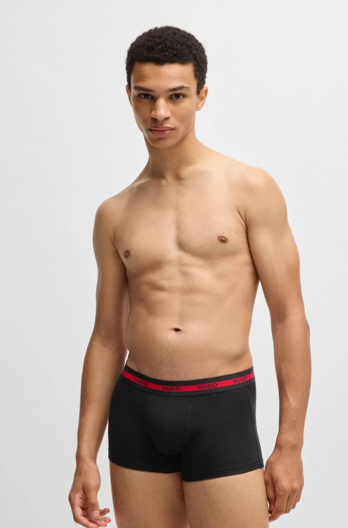 HUGO BOSS Pakke Med Tre Par Underbukser I Bomuld Med Stræk Og Linning Med Logo Sort/hvid/rød Sale