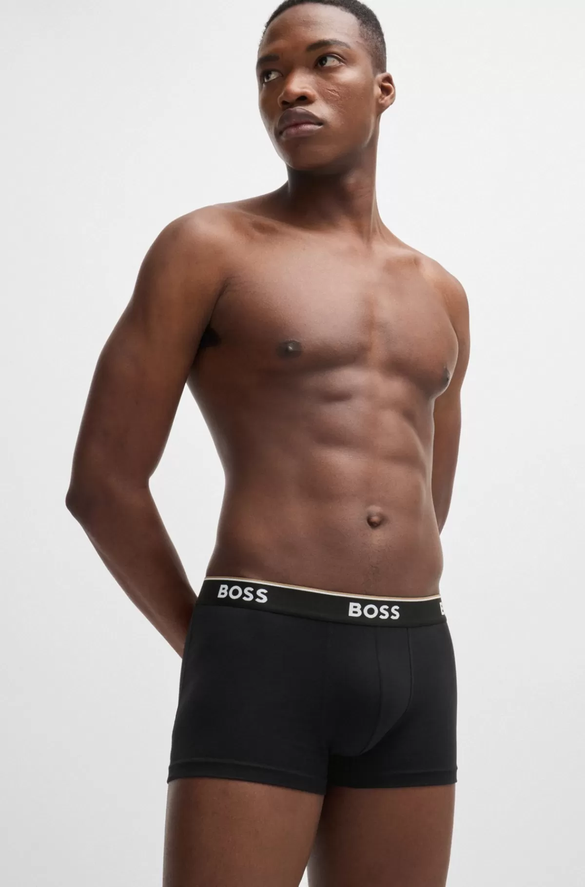 HUGO BOSS Pakke Med Tre Par Underbukser I Bomuld Med Stræk Og Linning Med Logo Sort Outlet