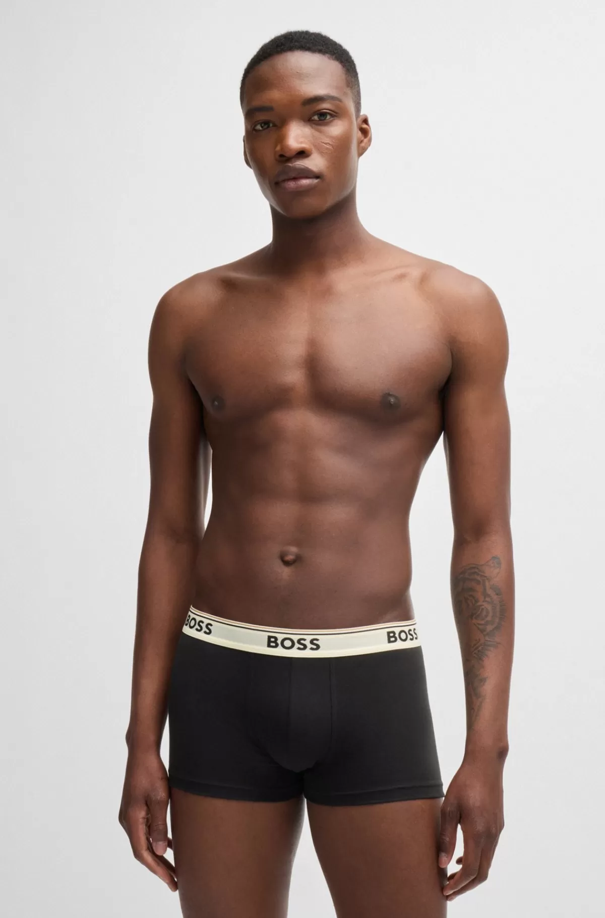 HUGO BOSS Pakke Med Tre Par Underbukser I Bomuld Med Stræk Og Linning Med Logo Sort Outlet