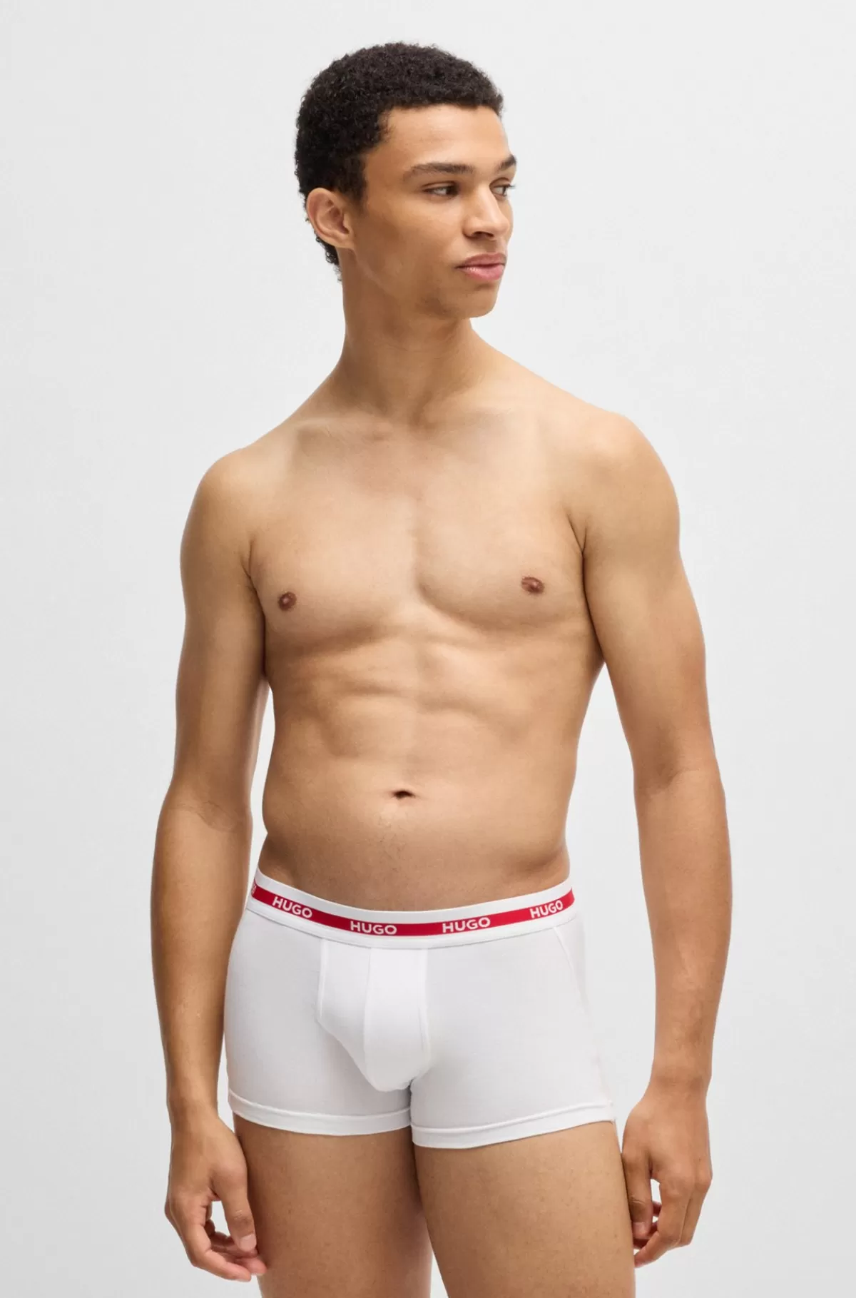 HUGO BOSS Pakke Med Tre Par Underbukser I Bomuld Med Stræk Og Linning Med Logo Hvid Hot