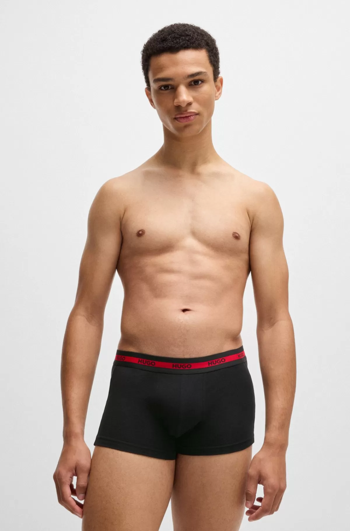 HUGO BOSS Pakke Med Tre Par Underbukser I Bomuld Med Stræk Og Linning Med Logo Sort Clearance